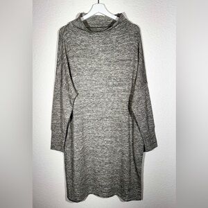 Daily Ritual Grey Heather Women's Knit Dress Cowl Neck with Pockets